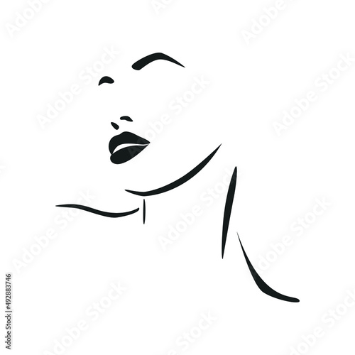 Abstract Woman Outline, Minimalistic Poster Art, Woman Poster, Woman Silhouette, Abstract Modern Poster, Trendy Wall Art, Vector Illustration Background