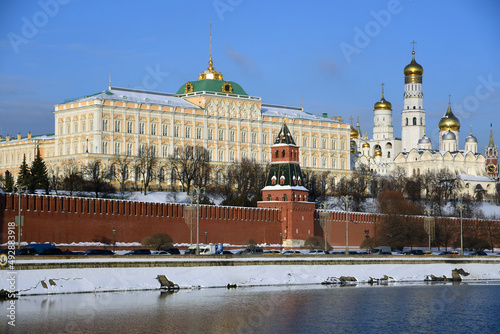 Moscow Kremlin architecture in winter 