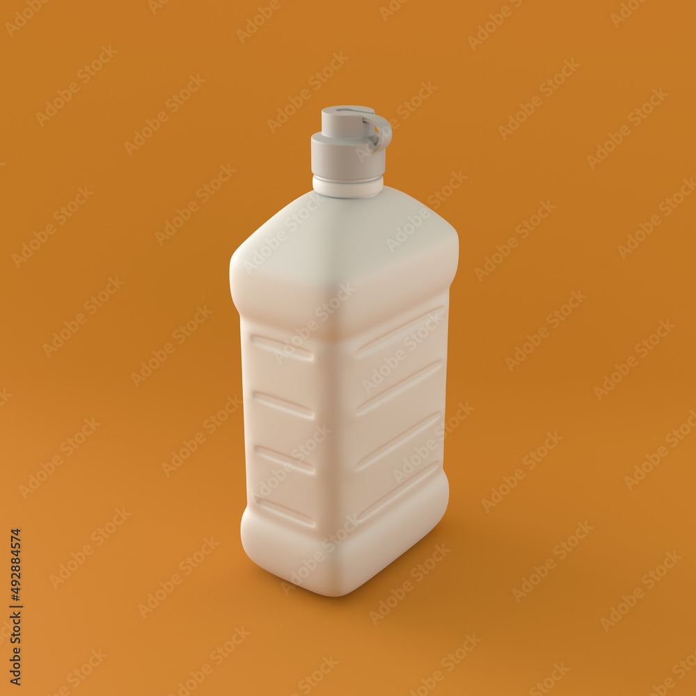 Monochrome Lighter Fluid on Orange Background, 3d Rendering