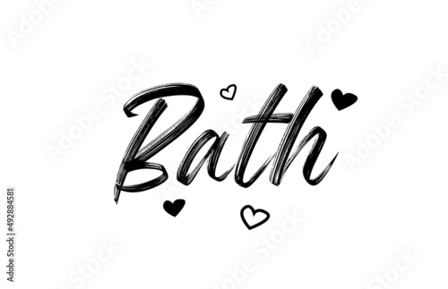 Bath grunge city typography word text with grunge style. Hand lettering. Modern calligraphy text