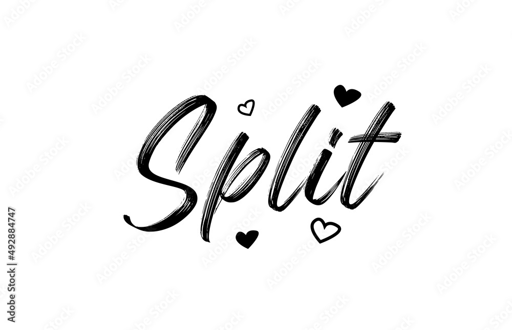 Split grunge city typography word text with grunge style. Hand lettering. Modern calligraphy text Split grunge city typography word text with grunge style. Hand lettering. Modern calligraphy text