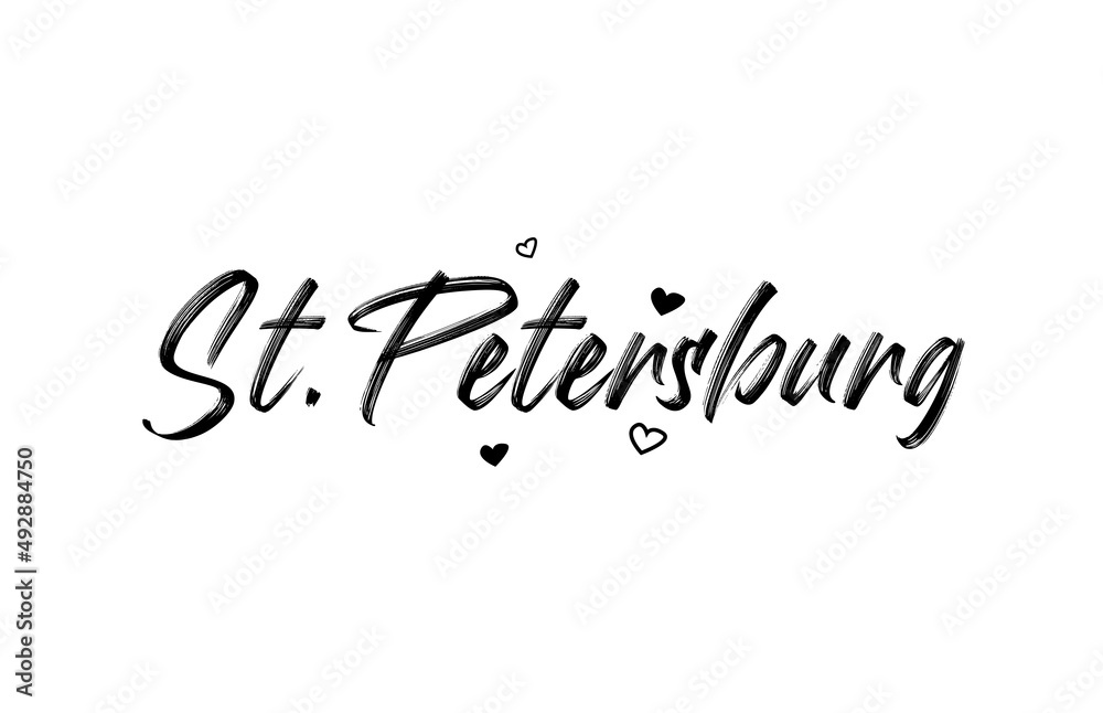 St. Petersburg grunge city typography word text with grunge style. Hand lettering. Modern calligraphy text