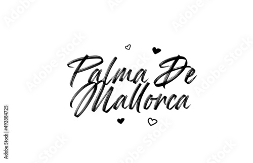 Palma De Mallorca grunge city typography word text with grunge style. Hand lettering. Modern calligraphy text