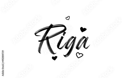 Riga grunge city typography word text with grunge style. Hand lettering. Modern calligraphy text