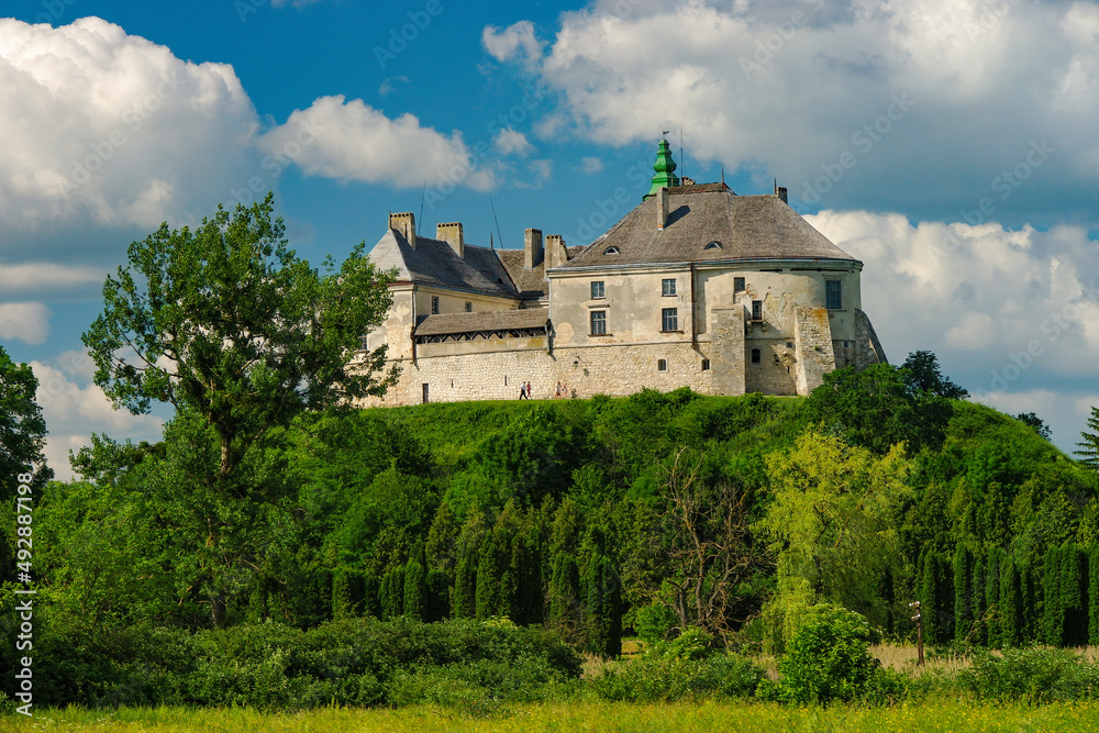 Scenic view of medieval Olesko Castle, Ukraine. It is a popular travel destination in Ukraine