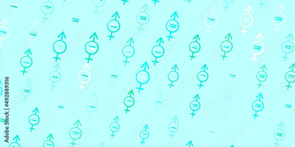 Light Green, Yellow vector texture with women rights symbols.