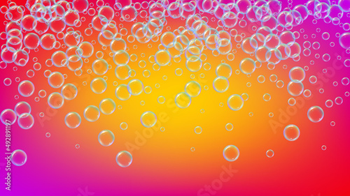 Bath bubble. Detergent soap foam and suds for bathtub. Shampoo. Aqua fizz and splash. Realistic water frame and border. Blue 3d vector illustration poster. colorful liquid bath bubble.