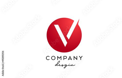 red V alphabet letter logo icon with circle design. Creative template for company and business Free Download red V alphabet letter logo icon with circle design. Creative template for company and business - GFXLoad