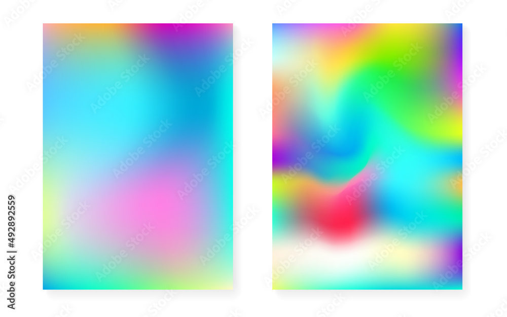 Holographic gradient background set with hologram cover.