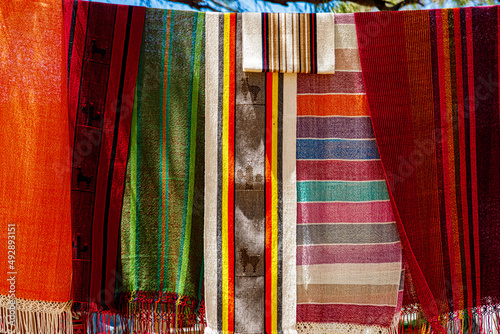 Typical woven blankets from northern Argentina photo