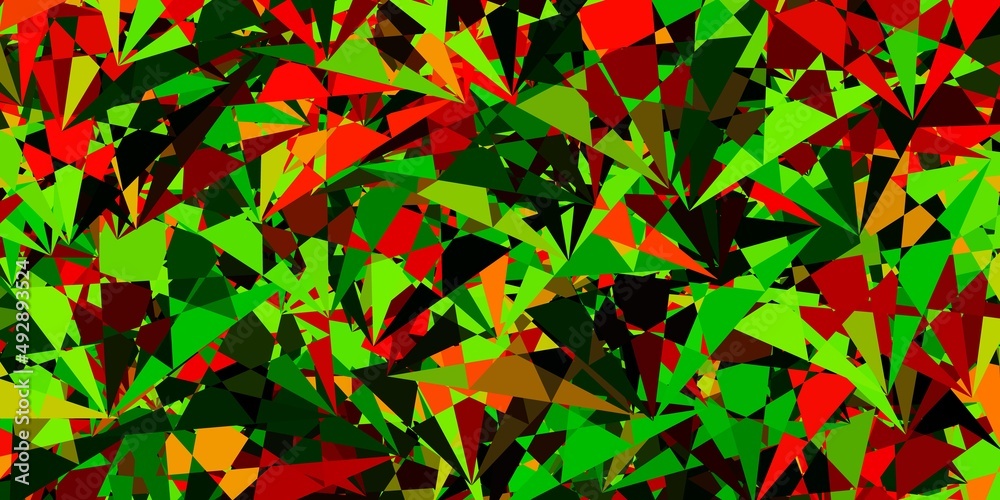 Dark Green, Red vector pattern with polygonal shapes. Dark Green, Red vector pattern with polygonal shapes.