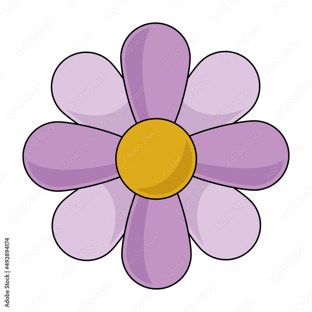 Isolated colored flower cartoon icon Vector
