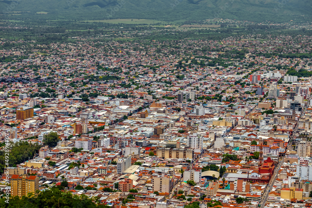 Aerial view of the city of Salta, Argentina