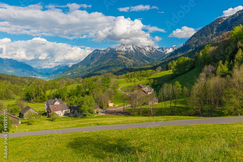 Village of Gampelün in the Walgau Valley, State of Vorarlberg, Austria