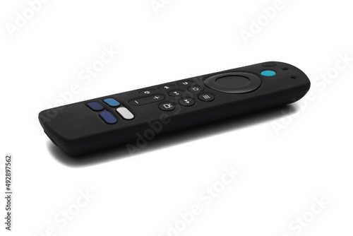 The best tv remote control, also controlled by voice. Isolated on white background.