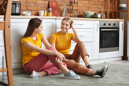 Young sisters spending time...