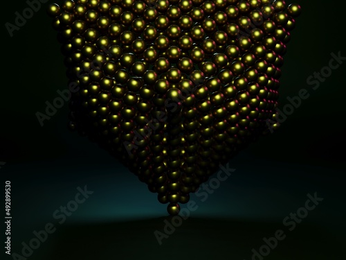 Image of a group of balls on a dark background, 3D rendering