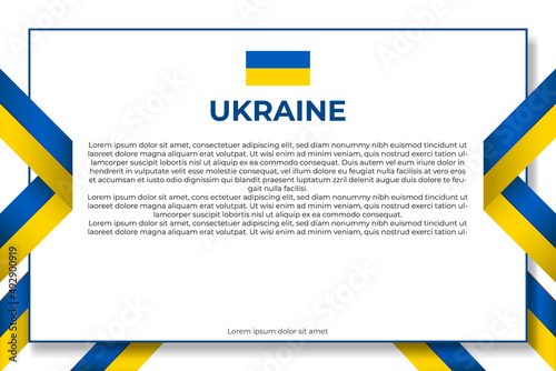 Realistic ukraine banner design. Flat design ukraine banner. Flag of Ukraine. Graphic and web design template. National symbol. Independence day poster. Abstract background. Vector illustration.