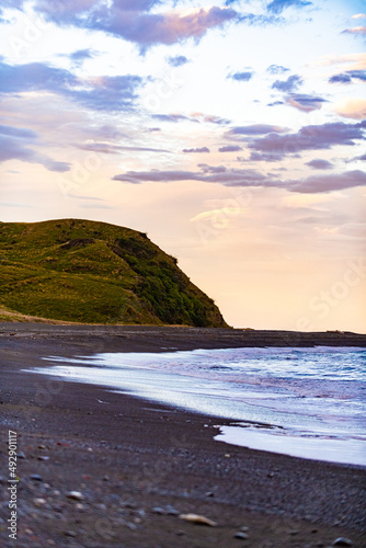 Cliffs near the ocean during sunset