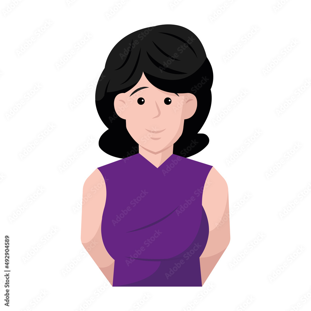Isolated happy pretty woman cartoon Vector Isolated happy pretty woman cartoon Vector
