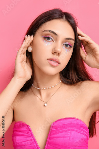 Beautiful woman with creati...