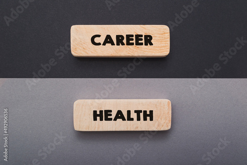 Balance Chart on Timber Bars career health. Personal development and lifestyle concept