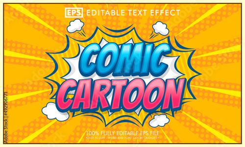 Comic cartoon editable text effect