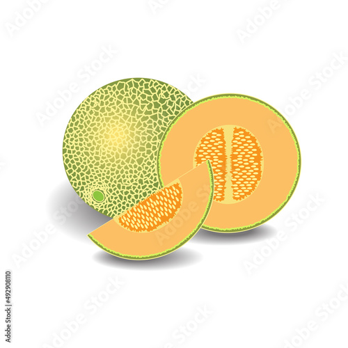 Muskmelon/Cantaloupe isolated on a white background
