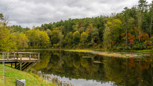 Wood Overlook on Lake, Blue Ridge Parkway