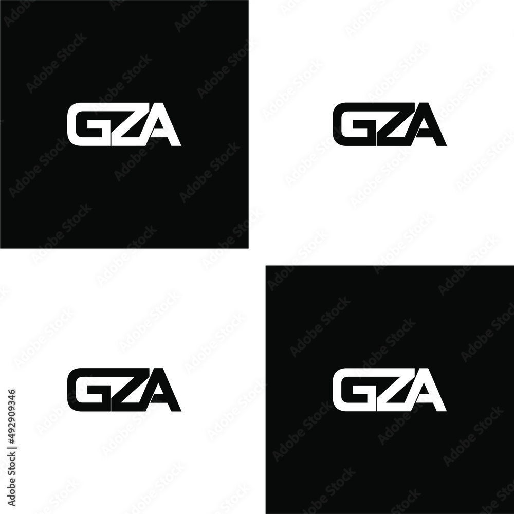 gza letter original monogram logo design set gza letter original monogram logo design set