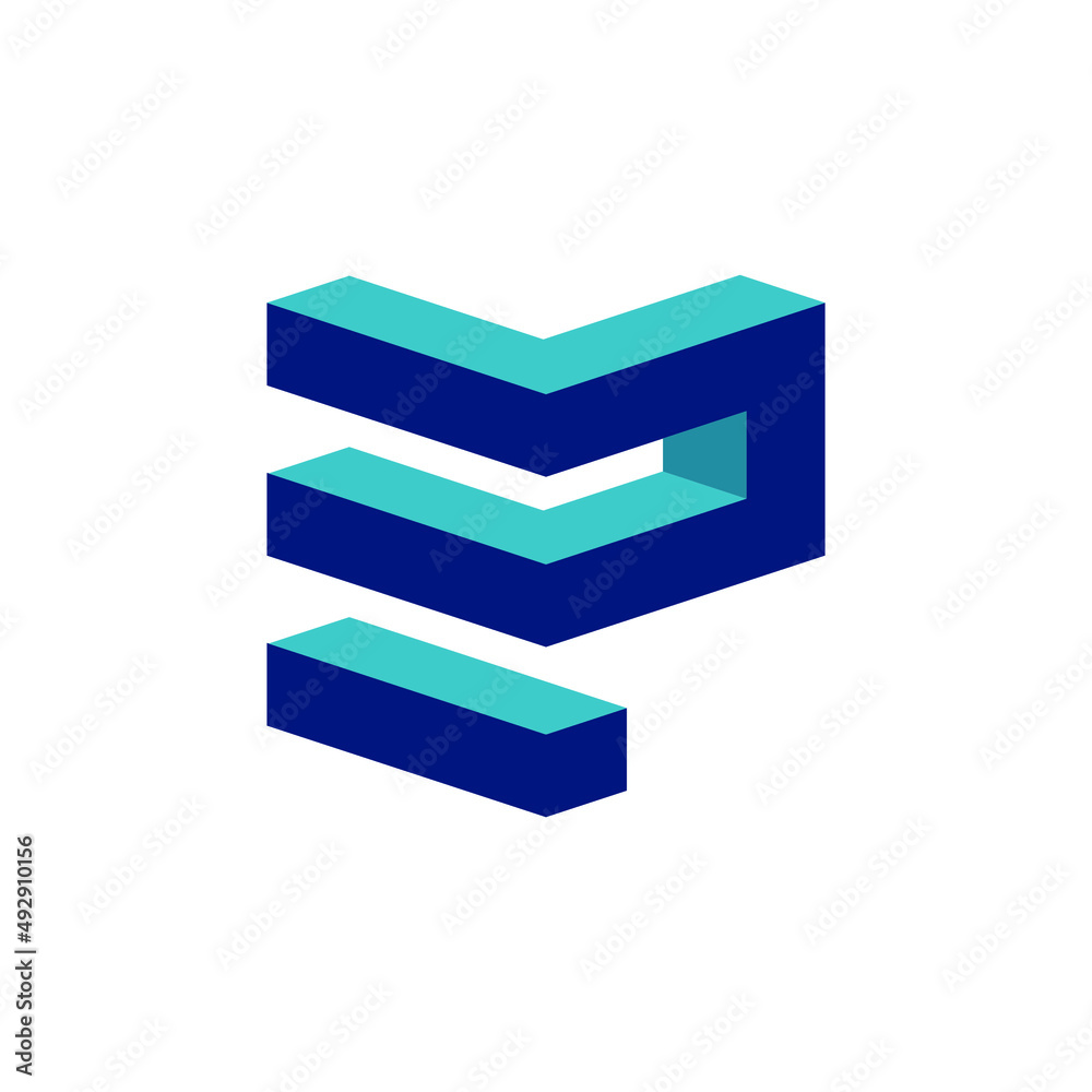 logo 3d letter E P isometric vector design logo 3d letter E P isometric vector design