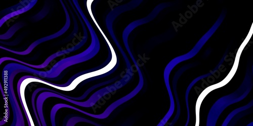Dark Pink, Blue vector background with bent lines.