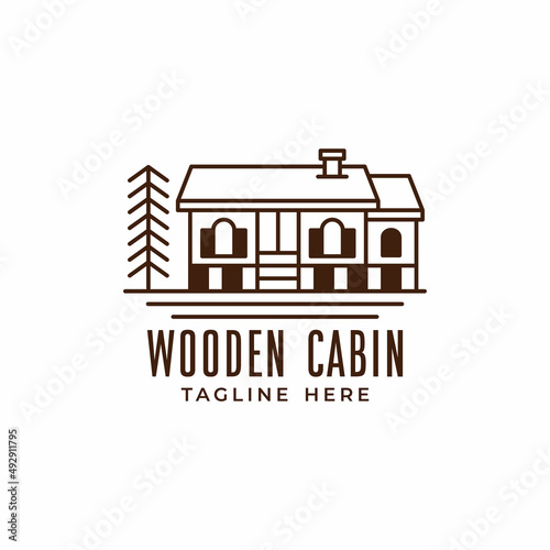 minimalist brown wooden cabin real estate © Desainisme