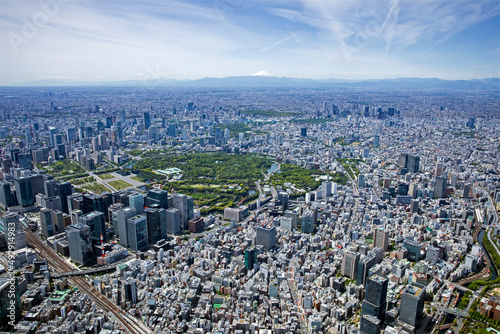 神田上空より皇居と富士山を望む・空撮 photo
