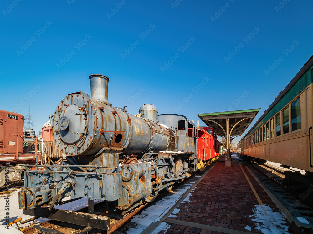 Naklejka premium Sunny view of the Oklahoma Railway Museum