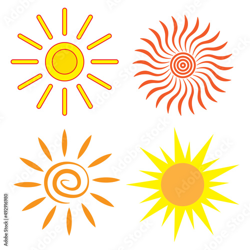 Cartoon sun set, great design for any purposes. Summer background. Vector illustration. stock image.