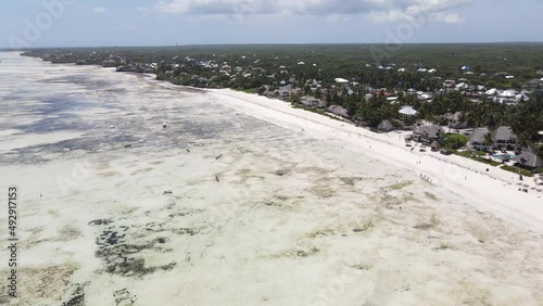 Zanzibar, Tanzania - low tide in the ocean near the shore photo