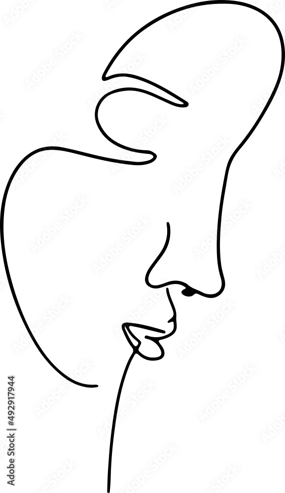 Trendy vector set of illustrations in minimal linear style. Face continuous line art. Trendy vector set of illustrations in minimal linear style. Face continuous line art.