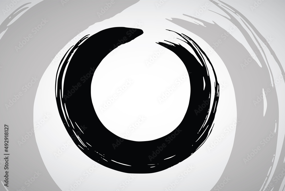 Enso Zen Circle Brush Stroke Logo Design Vector Illustration Icon Art ...