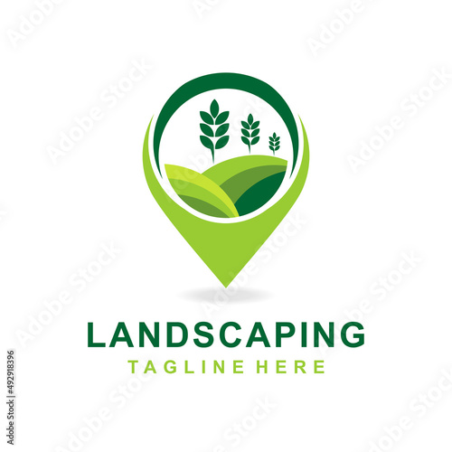 landscaping logo with point concept