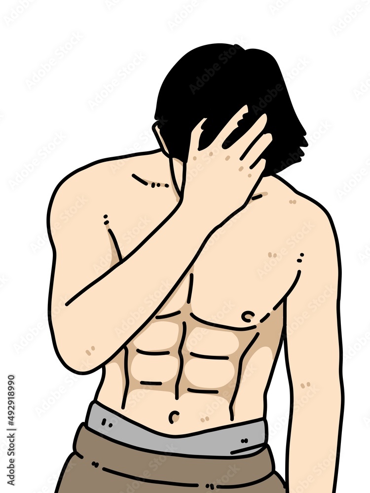 Fototapeta premium cute man cartoon on white background