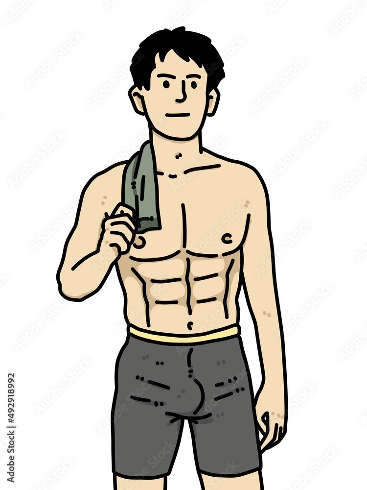 Fototapeta premium cute man cartoon on white background