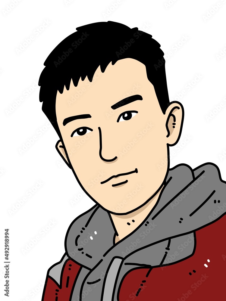 cute man cartoon on white background