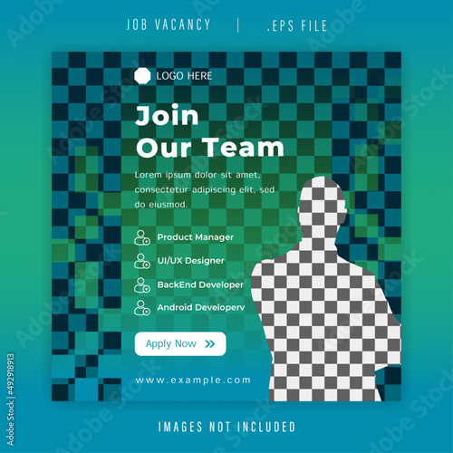 We Are Hiring, Job Vacancy, Join Us Social Media Post And Instagram Template Premium Vector