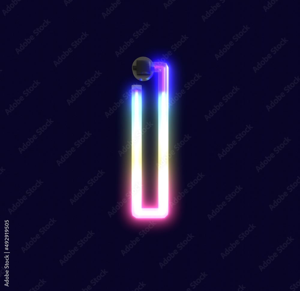 Neon Lights Themed Characters Letter I Neon Lights Themed Characters Letter I