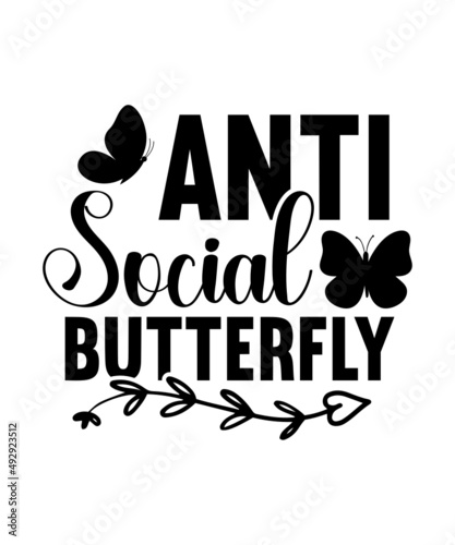 Simple Butterfly SVG, Split Monogram SVG, Butterfly Vector, Butterfly Monogram Svg, Butterfly Name Svg, Split Butterfly Svg, Antisocial Butterfly SVG PNG PDF, Boho Shirt Svg, 