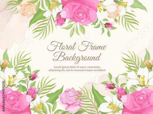 Beautifull Wedding Banner Background Floral Template