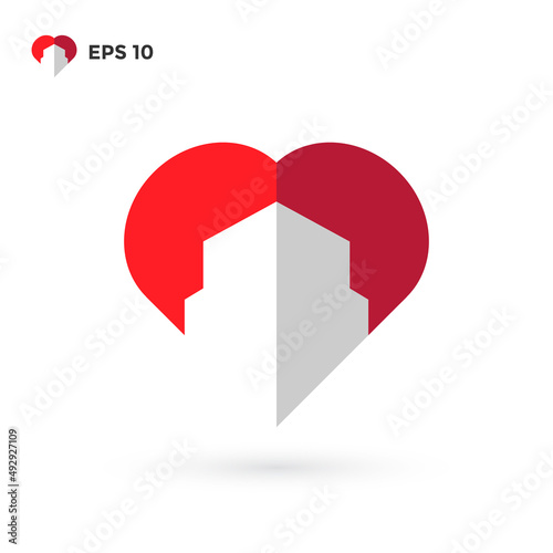 heart building logo for template logo