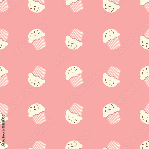 Cute muffin pattern vector illstration