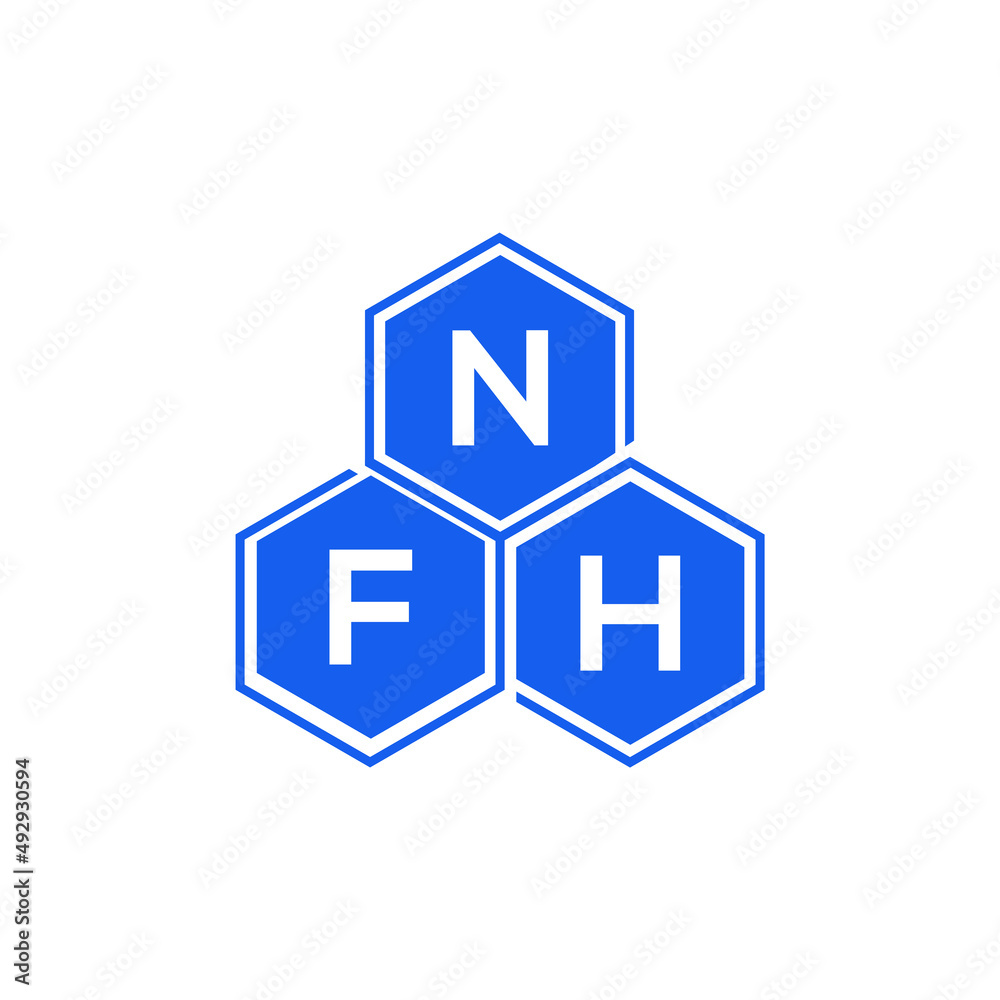 NFH letter logo design on White background. NFH creative initials letter logo concept. NFH letter design. 